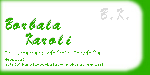 borbala karoli business card